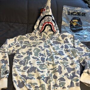 Bape camo shark hoodie